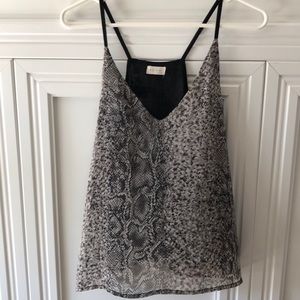 Black leopard print tank